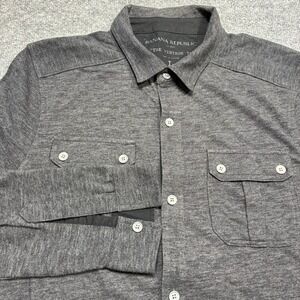 Banana Republic Shirt The Vintage T Mens L Gray Long Sleeve Button Down Pockets